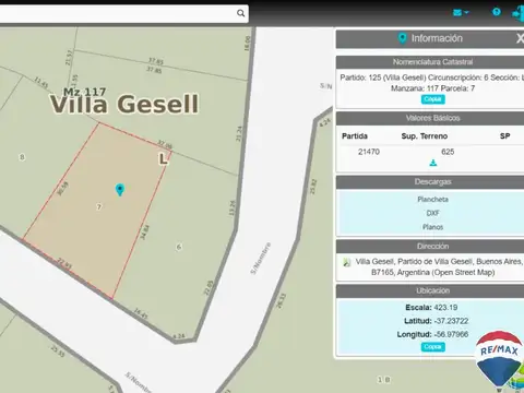 Terreno en Venta de 625,0 m2