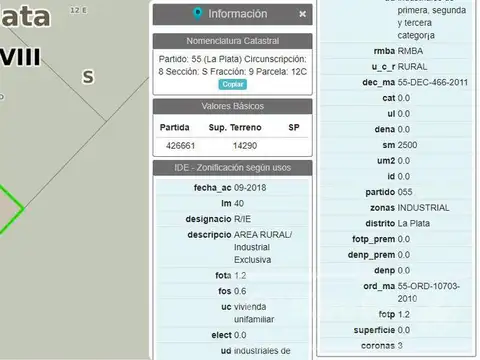 Lote - Terreno en venta - Zona sur - La Plata - Zonificación Industrial - 14.290 m2