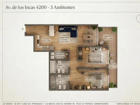 Departamento en Venta de 3 ambientes