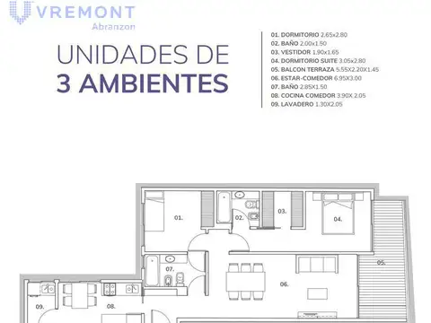 Departamento en Venta de 2 ambientes
