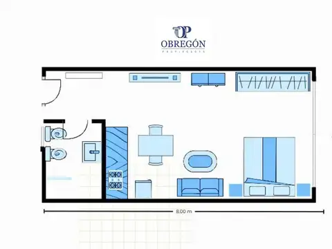 Departamento Monoambiente con 1 baño