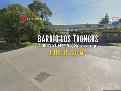 VENTA LOTE EN BARRIO LOS TRONCOS DE 720 M2