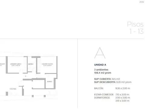 Departamento en Venta con 1 cocheras