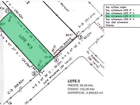 Terreno en Venta de 4849,0 m2