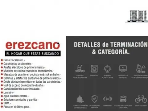 Departamento Monoambiente con 2 baños