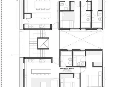 Departamento 3 ambientes con 2 baños