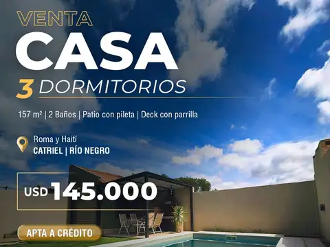 CASA EN VENTA | APTA CRÉDITO | CATRIEL RIO NEGRO