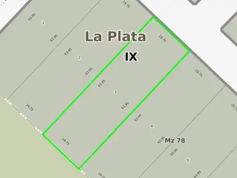 Terreno en Venta de 1263,0 m2