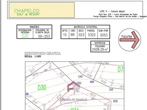 Terreno en Venta de 2508,0 m2