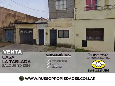 Venta de casa 3 ambientes Tablada