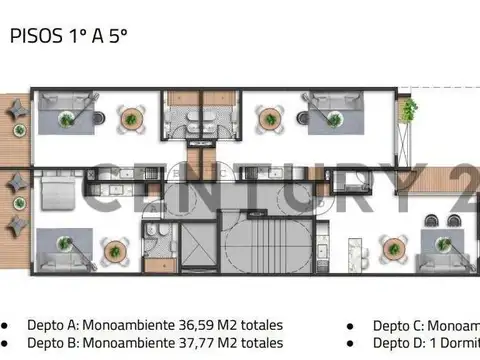 Departamento en Venta de 1 dormitorio