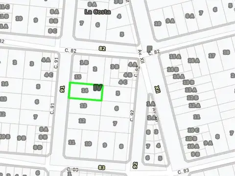 Terreno en Venta 19  mts Frente