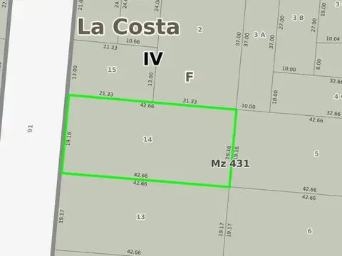 Terreno en Venta 42  mts Fondo