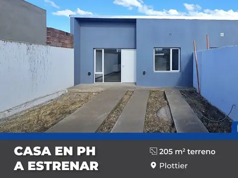 CASA A ESTRENAR 2 DORMITORIOS EN PH - PLOTTIER