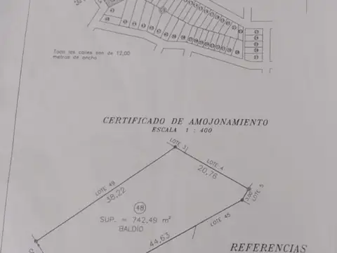 Lote a la venta en Comuna de San Roque. (L303)