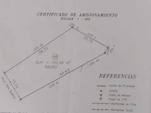 Terreno en Venta en San Roque, USD 16.000