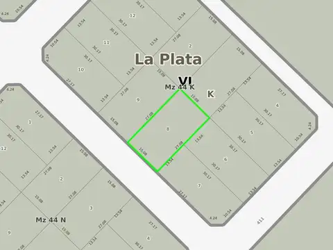 Terreno en Venta 15  mts Frente