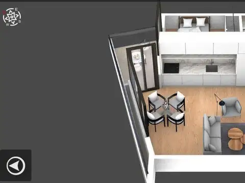 Departamento 2 ambientes con 1 baño