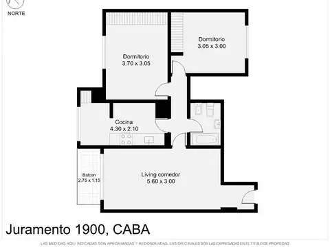 Departamento 3 ambientes con 1 baño