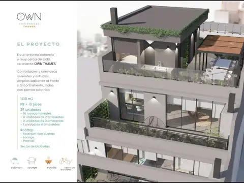 Departamento Monoambiente con 1 baño