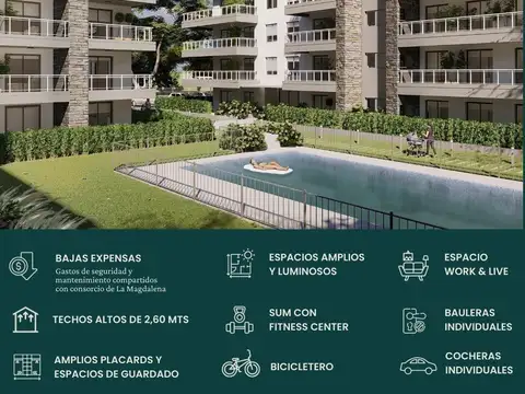 Departamento 2 ambientes con 1 baño