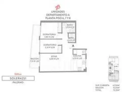 Departamento en Venta en Palermo Soho, USD 262.999