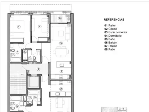 Departamento en Venta de 3 ambientes