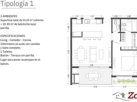 Departamento en Venta con 1 cocheras
