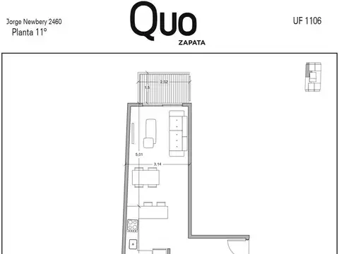ZAPATA 359 PISO 10° -2 AMBIENTES