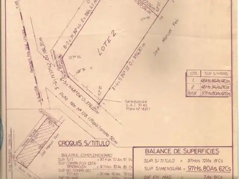 CAMINO VECINAL / RUTA NACIONAL Nº 128