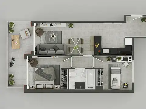 EMPRENDIMIENTO DPTO 3 AMBIENTES 70m2