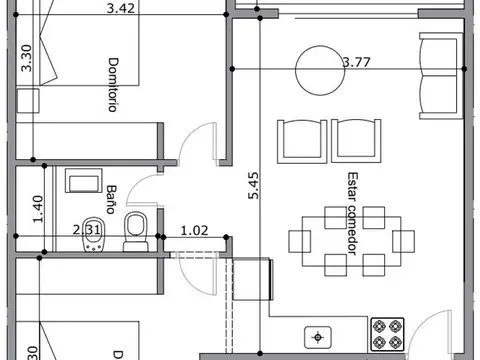 Departamento en Venta de 2 dormitorios