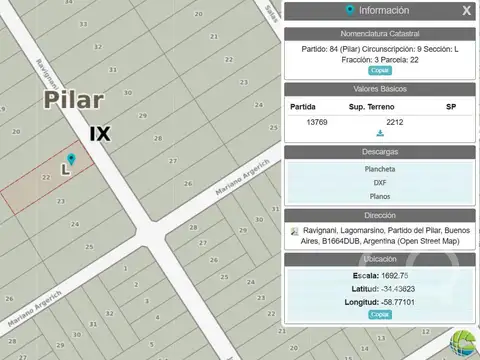 Terreno en venta sobre Ravignani, Pilar.