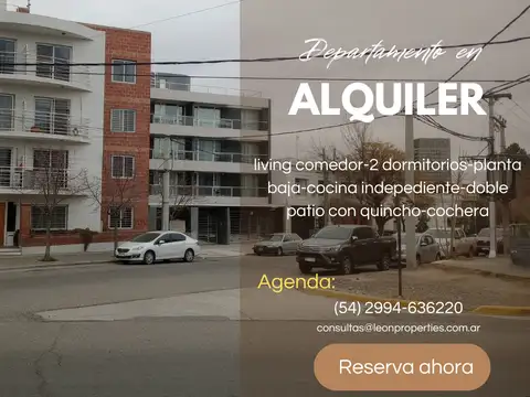 Departamento en alquiler 2 dormitorios  c/ cochera - Santa Genoveva