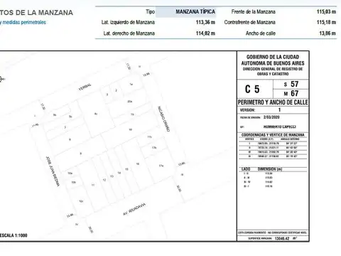 Terreno en Venta 27  mts Fondo