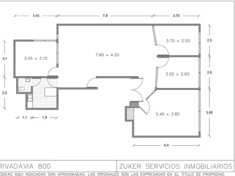 Oficina Monoambiente con 2 baños