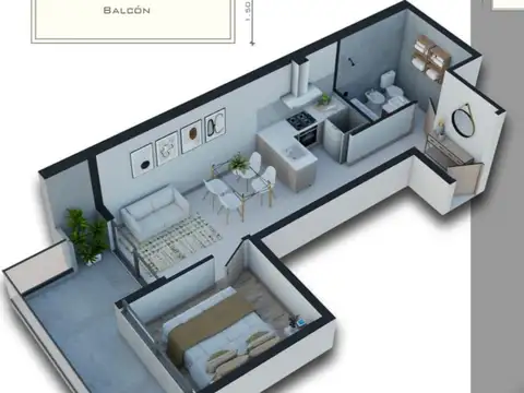 Venta de Departamento 1 Dormitorio Piso 3 - Pichincha