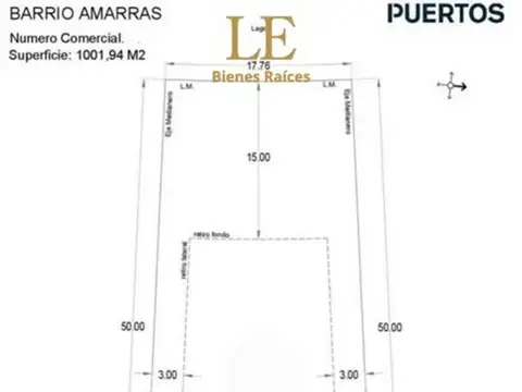 Terreno en Venta de 1001,0 m2