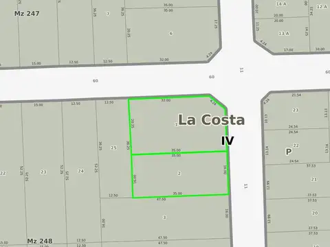 Terreno en Venta de 1264,0 m2