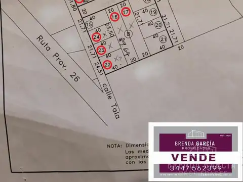 Terreno en Venta de 868,0 m2