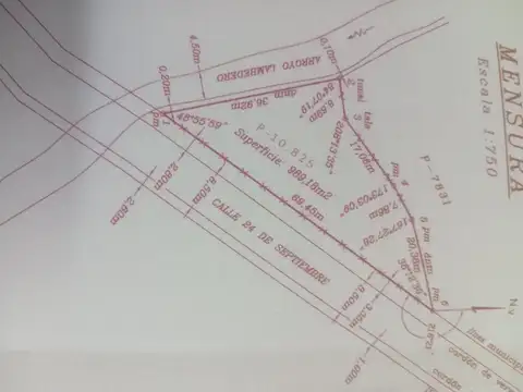 Terreno en Venta de 989,0 m2