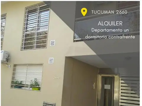 Departamento de un dormitorio contrafrente sin balcón