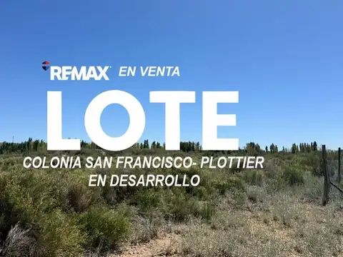 VENTA DE LOTE COLONIA SAN FRANCISCO PLOTTIER