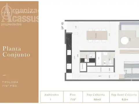 Departamento en Venta con 1 cochera