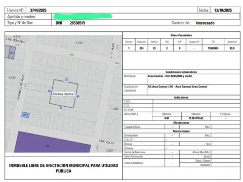 Terreno en Venta en Martin, USD 125.000