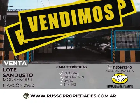 Venta Lote 844m² San Justo - Excelente Propiedad