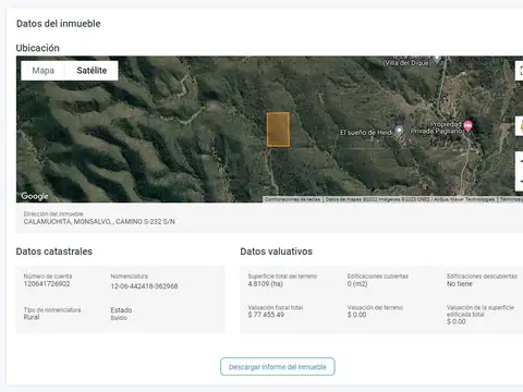 Inversor Venta Chacra - Villa Del Dique, Cordoba
