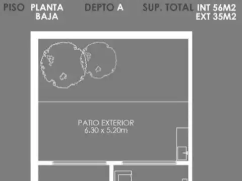 Departamento 2 ambientes con 1 baño