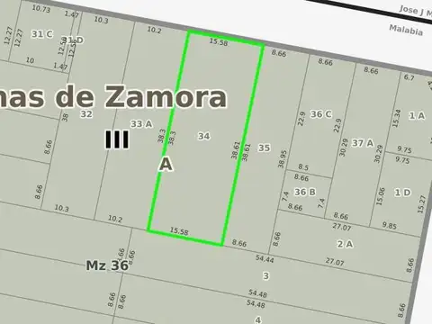 Terreno en Venta de 596,0 m2