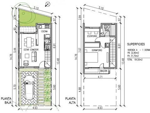Depto Tipo Casa en Venta de 2 dormitorios